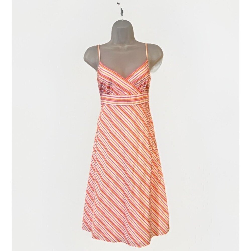 J.Crew Striped Empire Waist Sundress Womens Size 4 Spaghetti Strap Y2K Beach